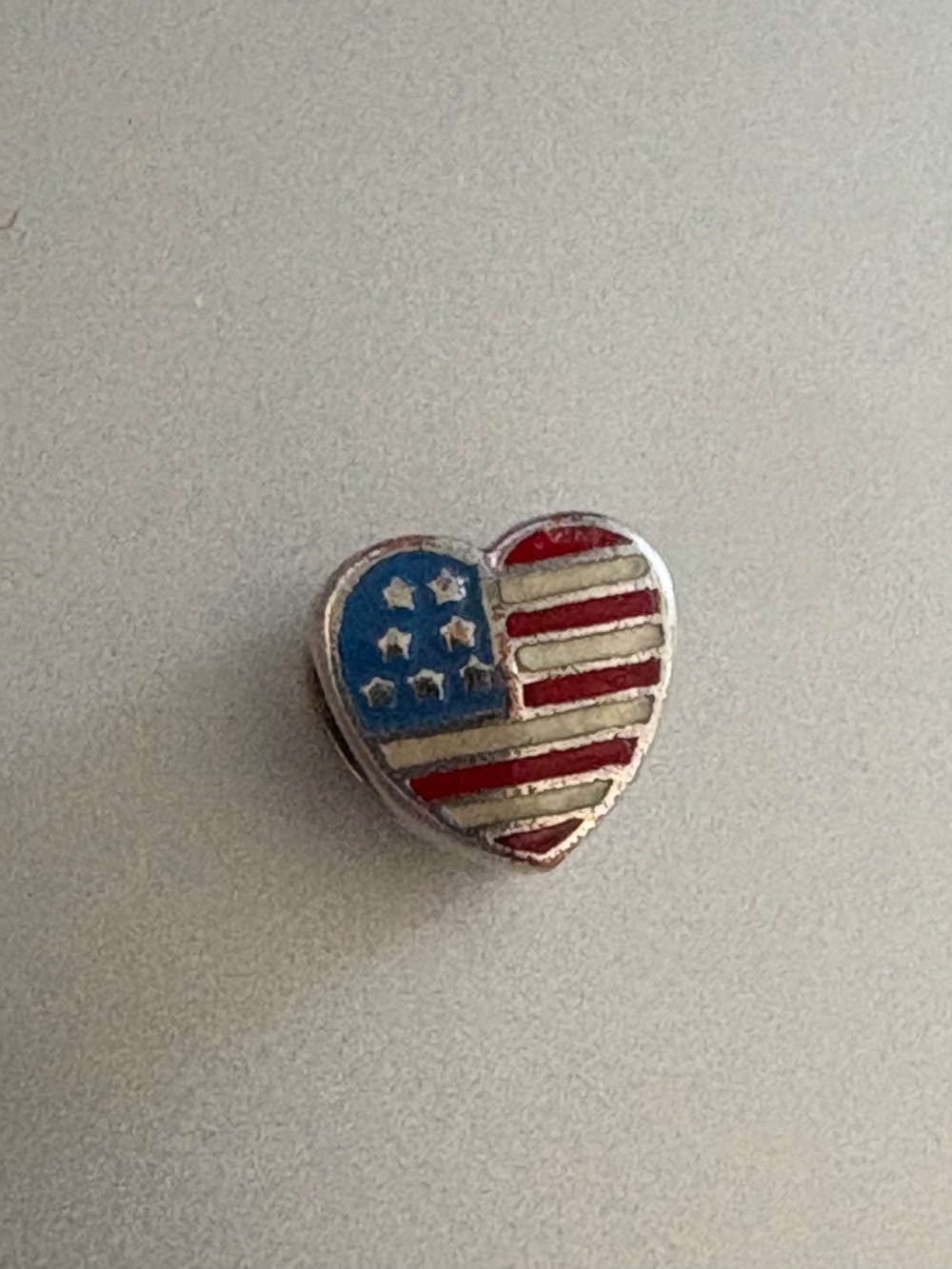 Authentic Pandora Sterling Silver USA Heart Flag Charm - Picture 7 of 7